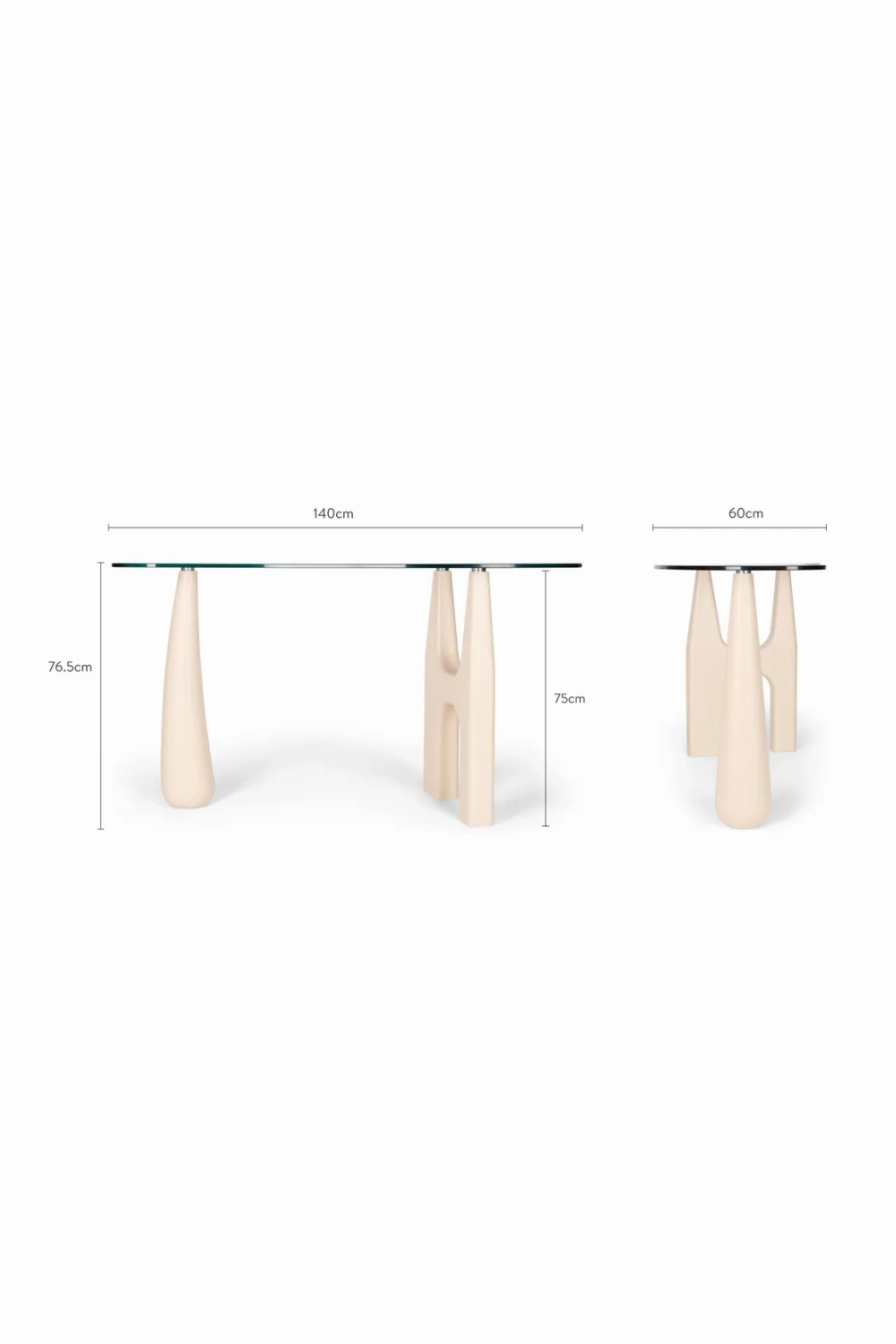 Freeform Tempered Glass Desk | NV Gallery Orwell