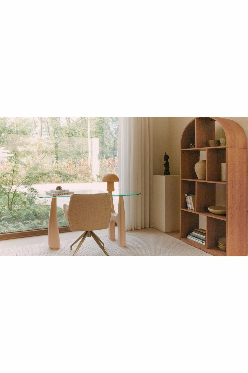 Freeform Tempered Glass Desk | NV Gallery Orwell