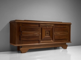 French Art Deco Sideboard in Mahogany and Brass storage cabinet,organizer,furniture storage