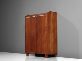 French Highboard in Pine and Brass Details storage cabinet,organizer,furniture storage