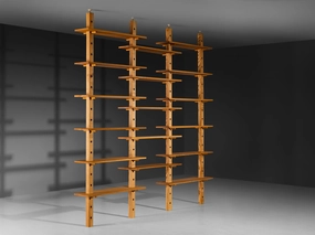 French Mid-Century Modern Bookcase in Solid Ash storage cabinet,organizer,furniture storage
