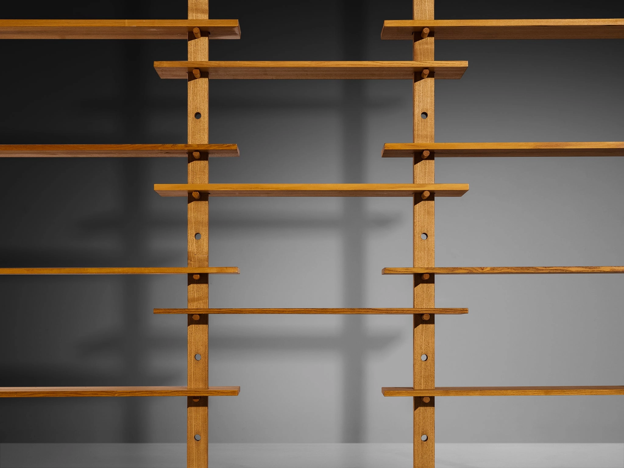 French Mid-Century Modern Bookcase in Solid Ash