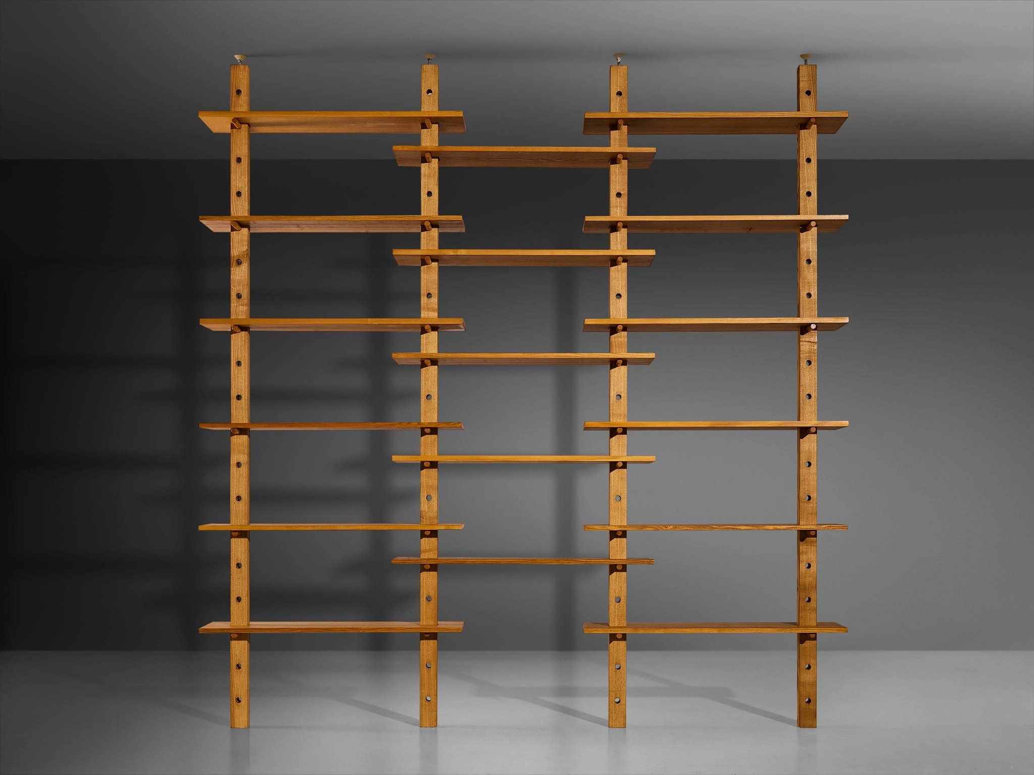 French Mid-Century Modern Bookcase in Solid Ash