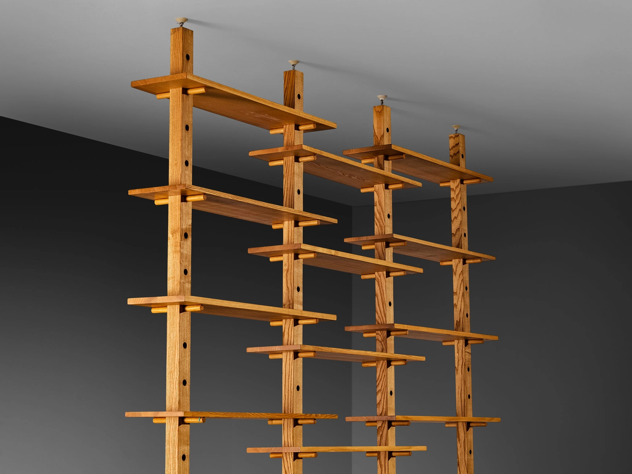 French Mid-Century Modern Bookcase in Solid Ash