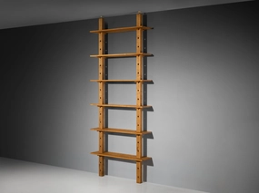 French Mid-Century Modern Bookcase or Shelf Unit in Solid Ash storage cabinet,organizer,furniture storage