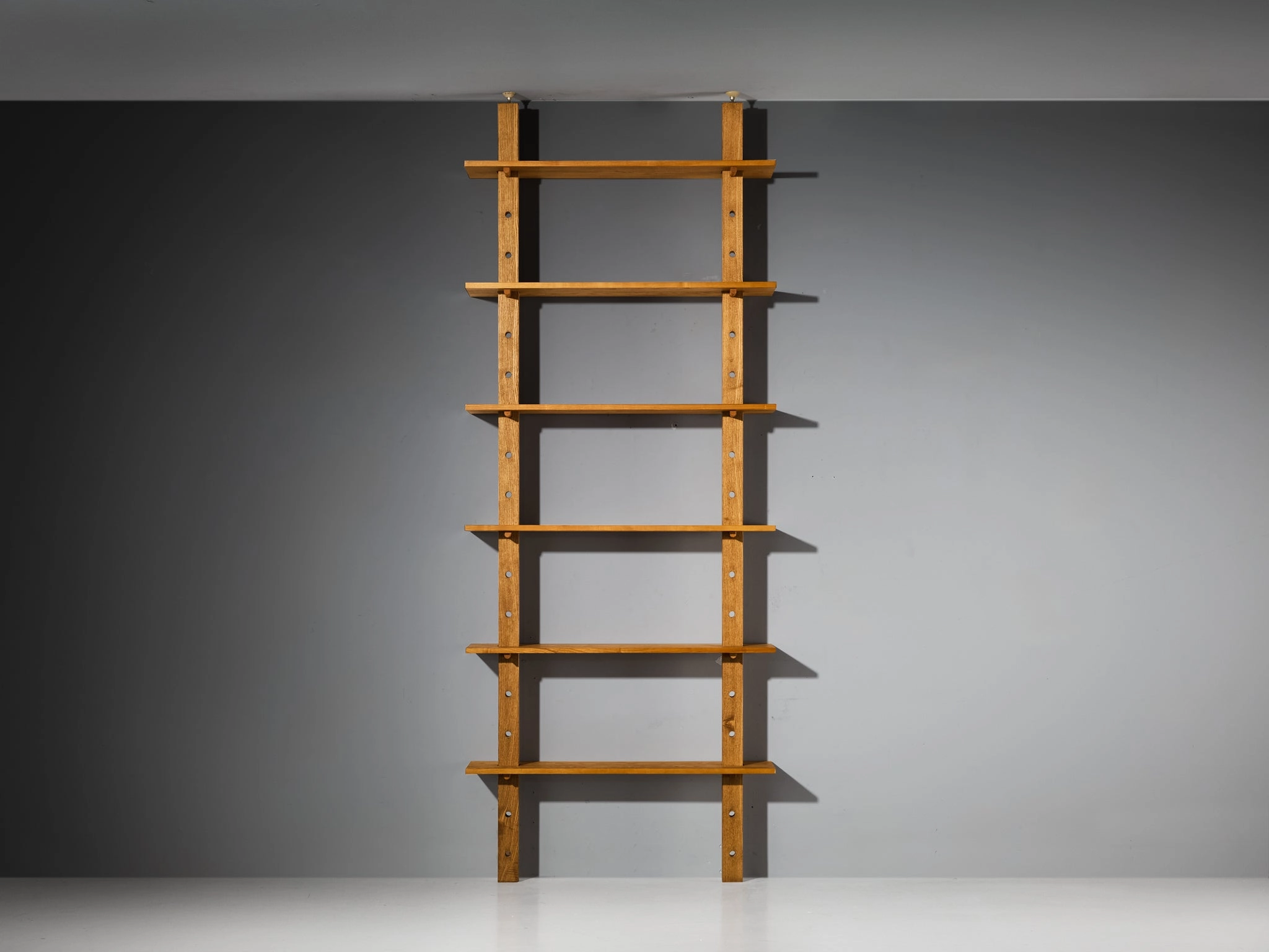 French Mid-Century Modern Bookcase or Shelf Unit in Solid Ash