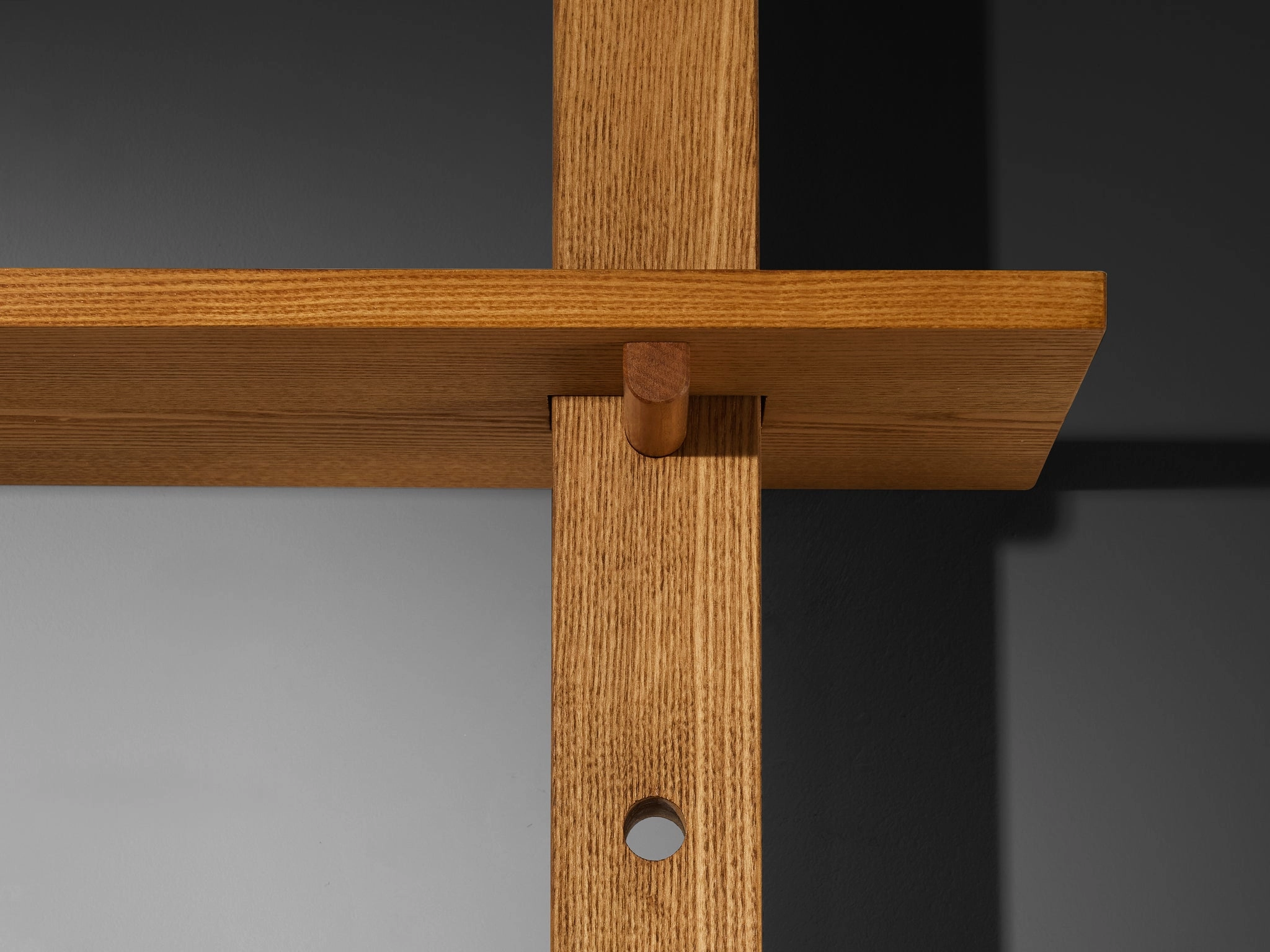French Mid-Century Modern Bookcase or Shelf Unit in Solid Ash