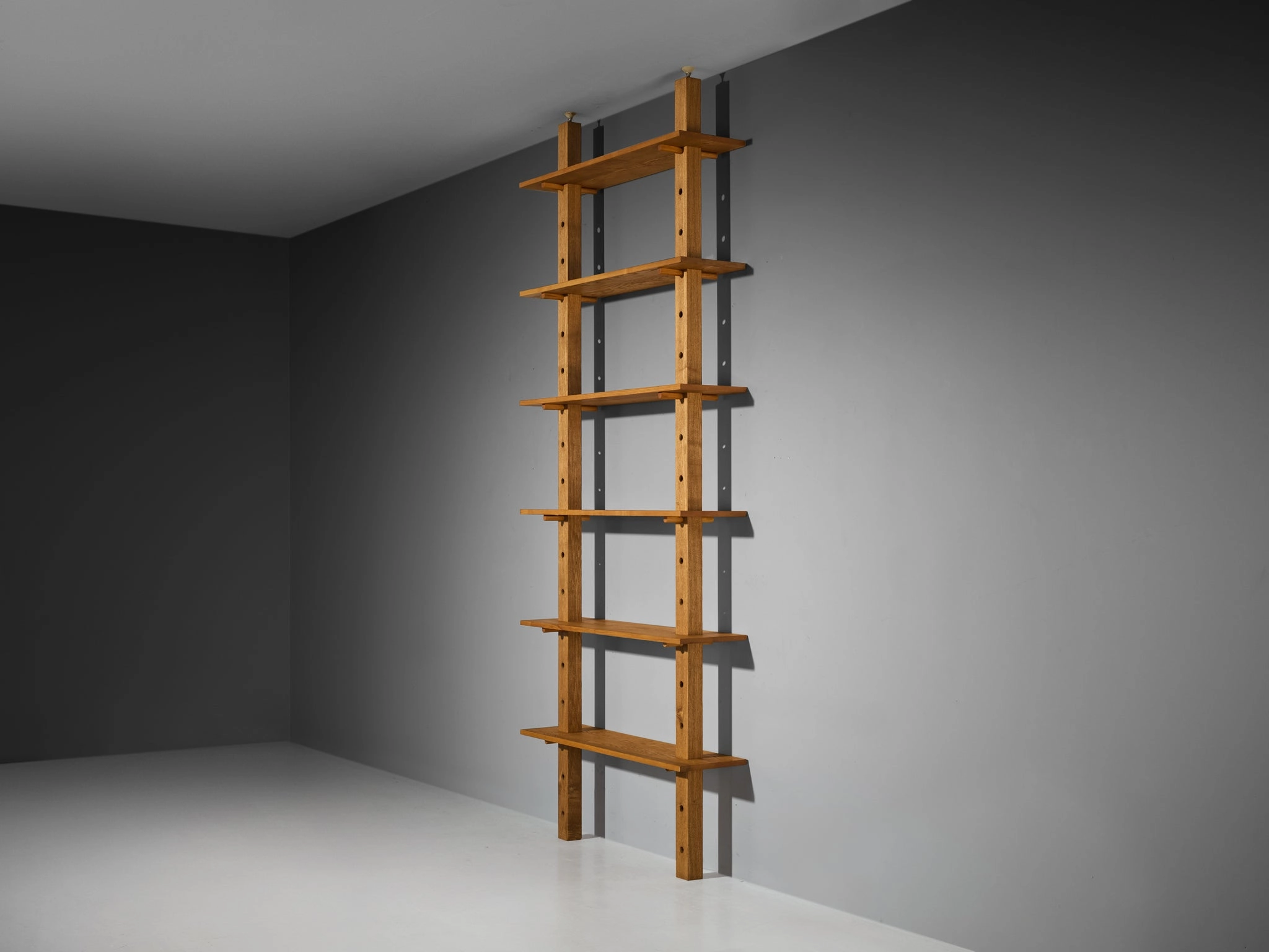 French Mid-Century Modern Bookcase or Shelf Unit in Solid Ash
