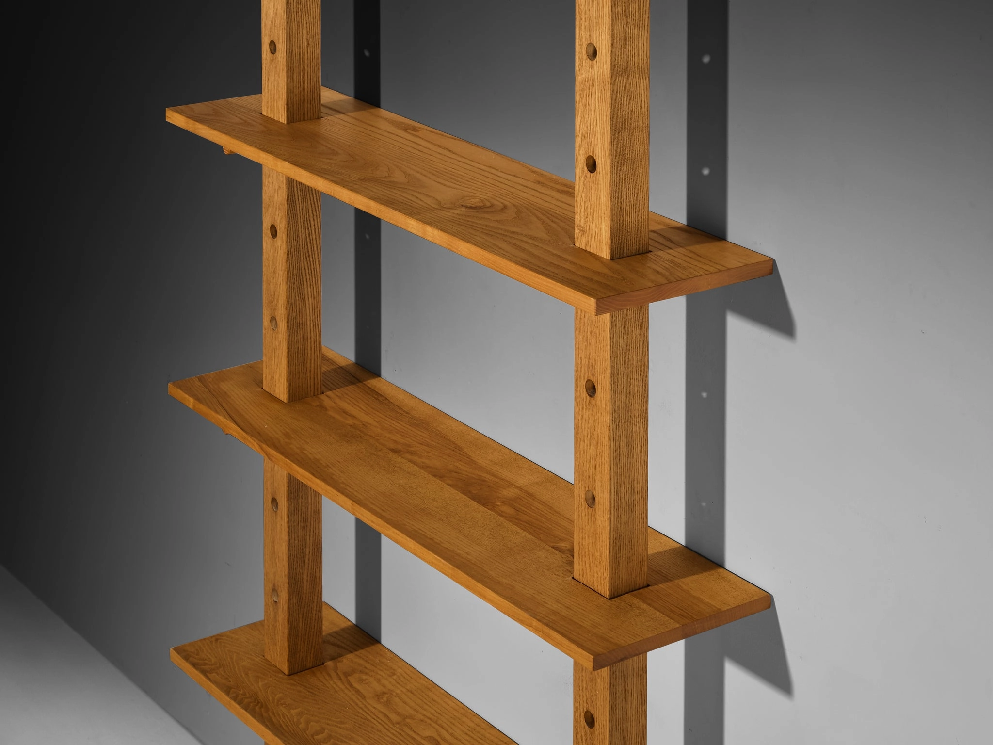 French Mid-Century Modern Bookcase or Shelf Unit in Solid Ash