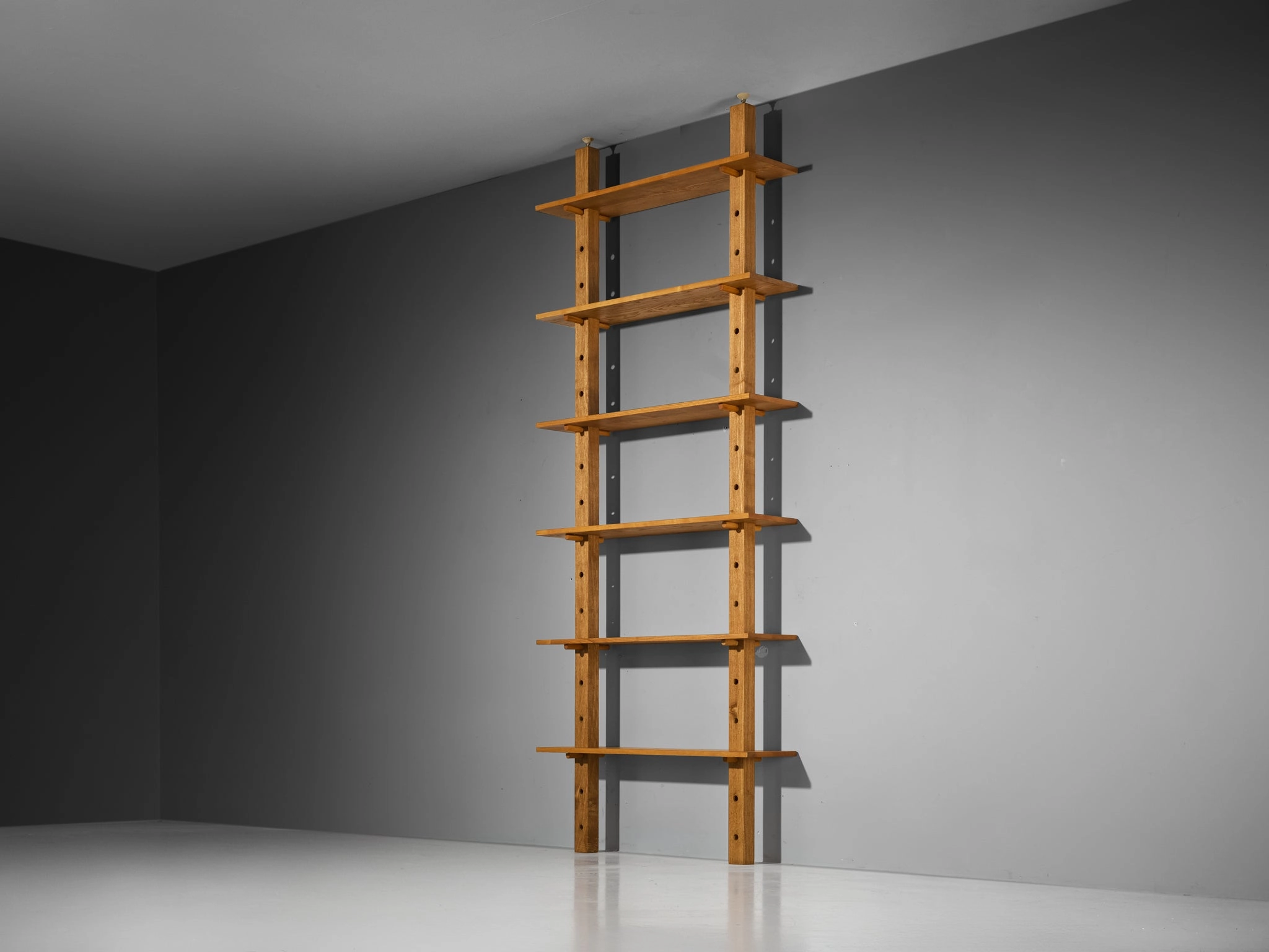 French Mid-Century Modern Bookcase or Shelf Unit in Solid Ash