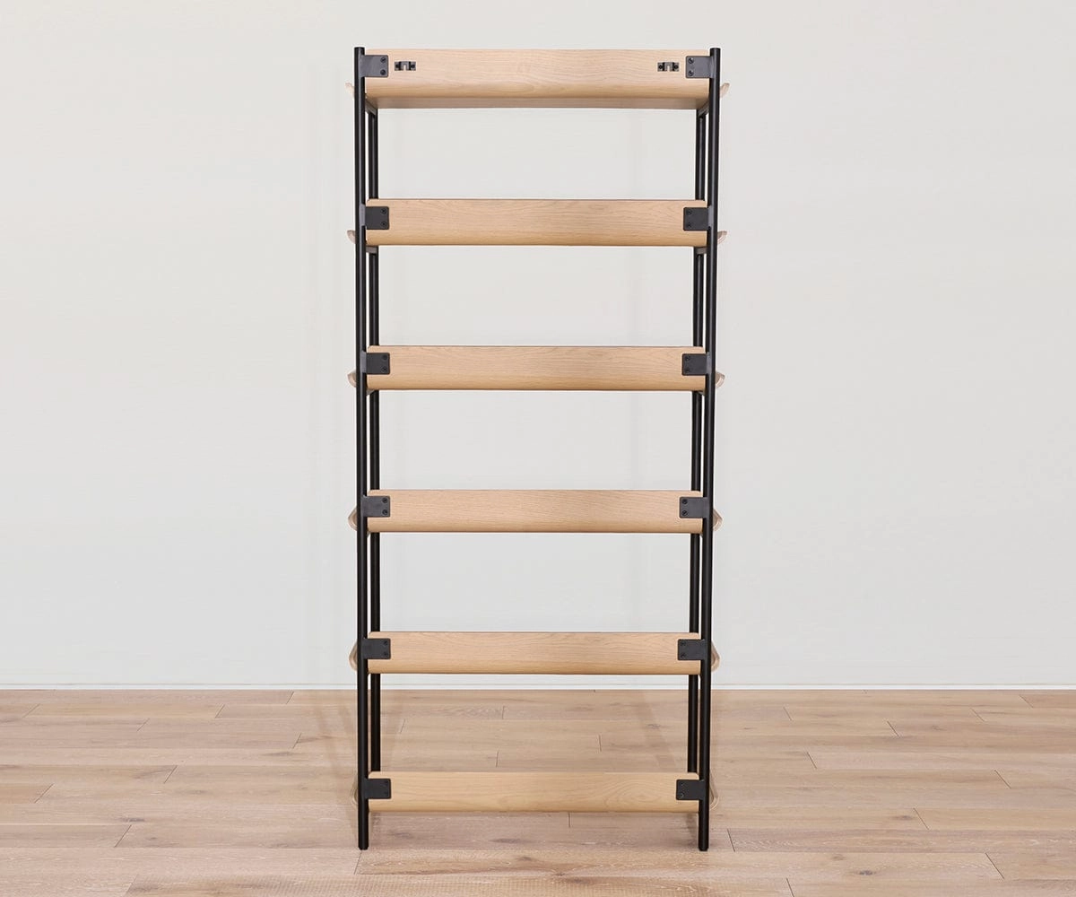 Freya 6 Shelves with desk - Oak