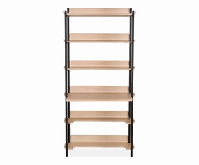 Freya 6 Shelves with desk - Oak sofa,couch,living room furniture