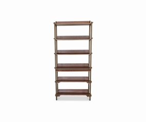 Freya 6 Shelves with Desk - Walnut sofa,couch,living room furniture