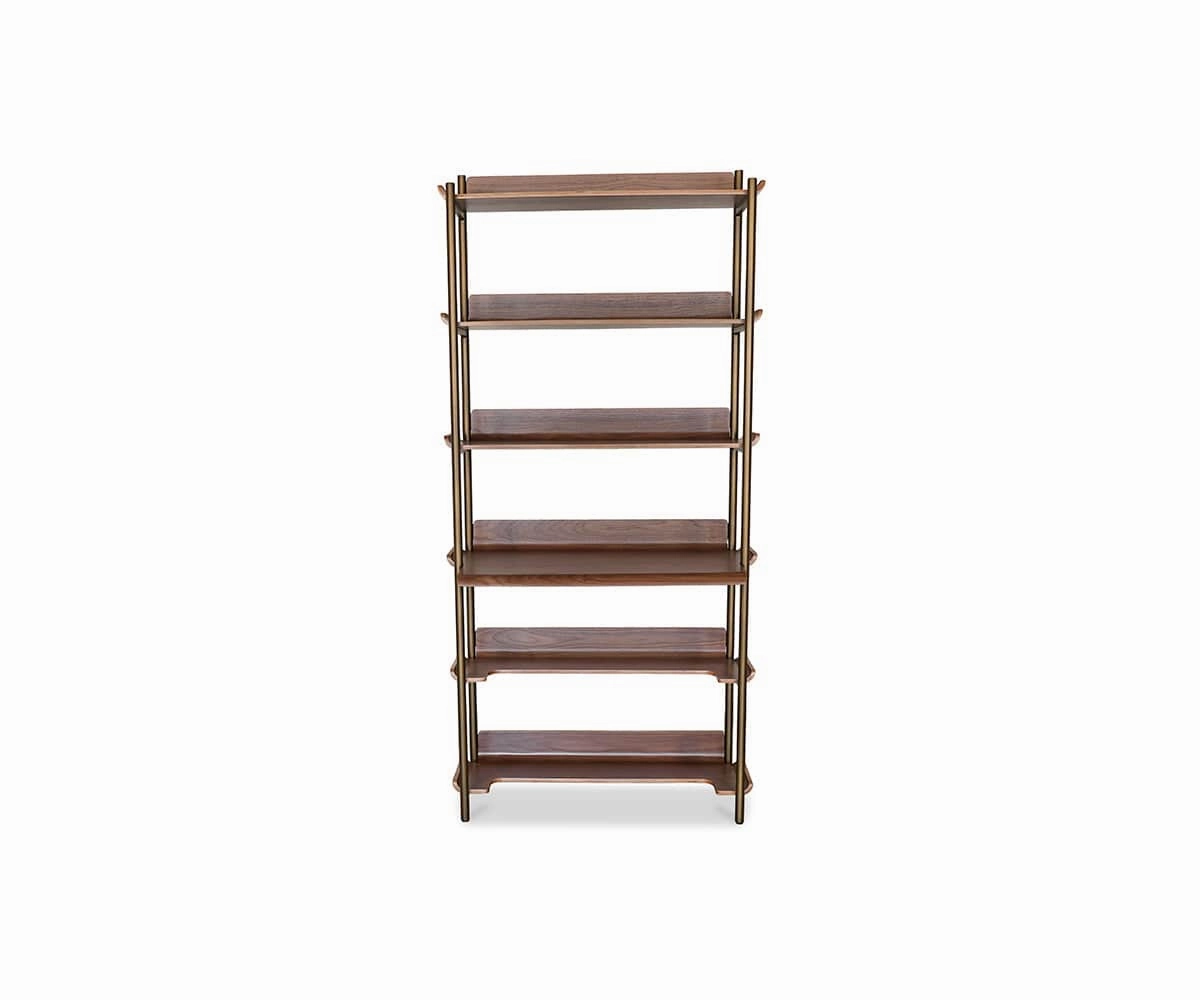Freya 6 Shelves with Desk - Walnut sofa,couch,living room furniture