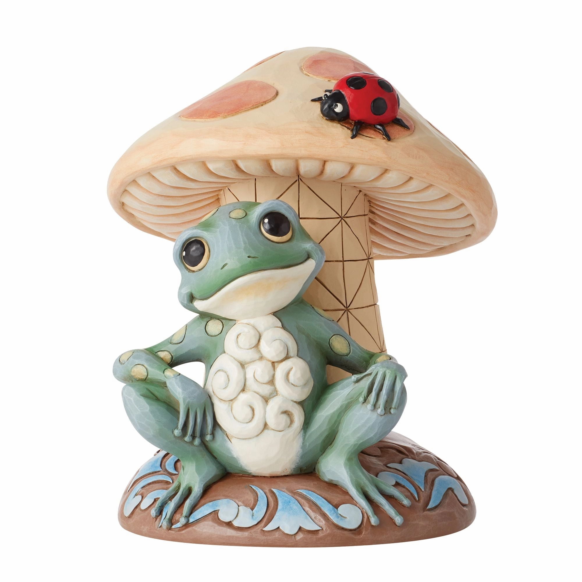 Frog Leaning on Mushroom Fig figurines,decorative figurines,home accents