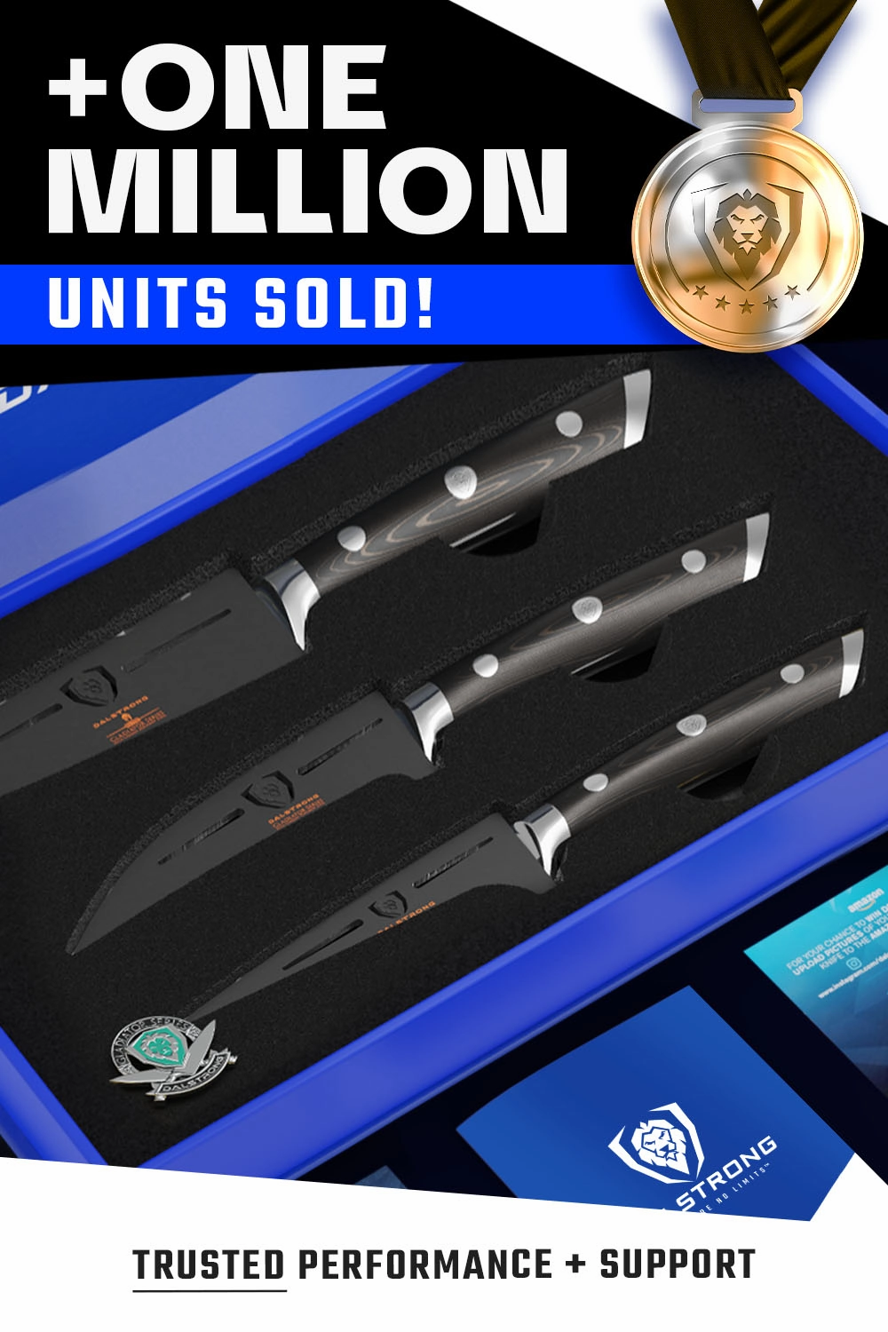 Fruit & Vegetable Paring Knife Set - 3 Piece | Gladiator Series ELITE | NSF Certified | Dalstrong 