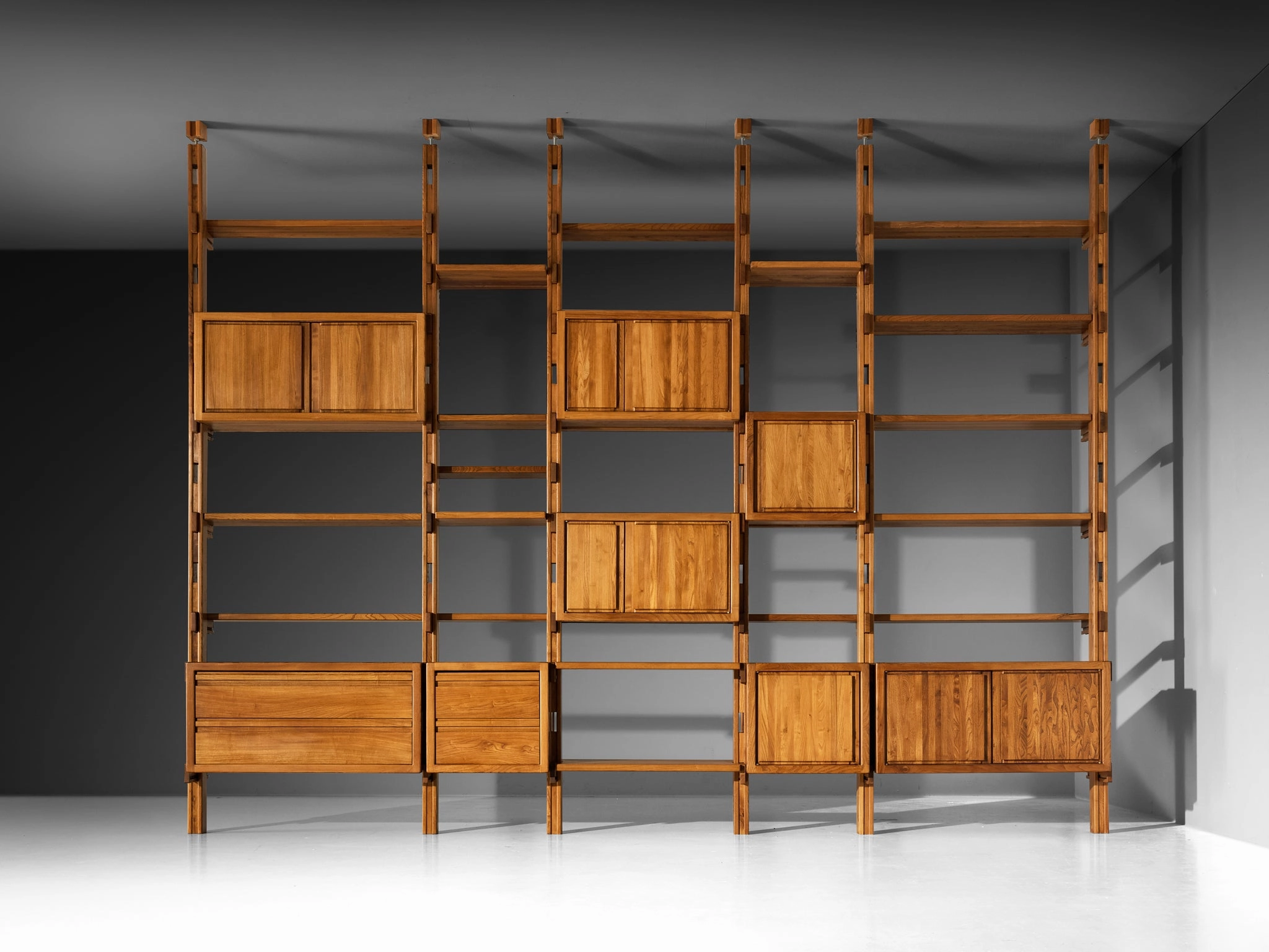 Galerie L'Orme Modular Room Divider or Wall Unit in Solid Elm
