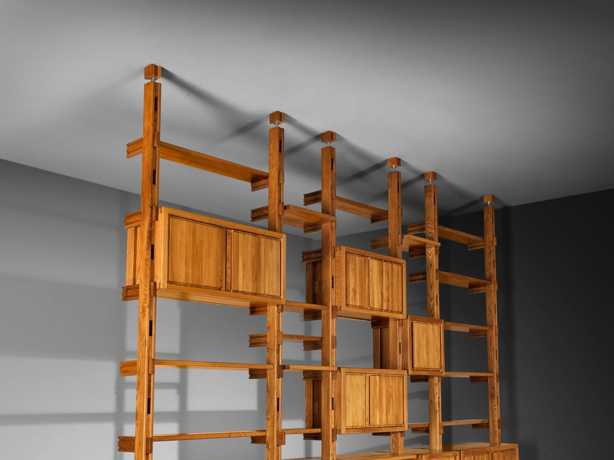 Galerie L'Orme Modular Room Divider or Wall Unit in Solid Elm