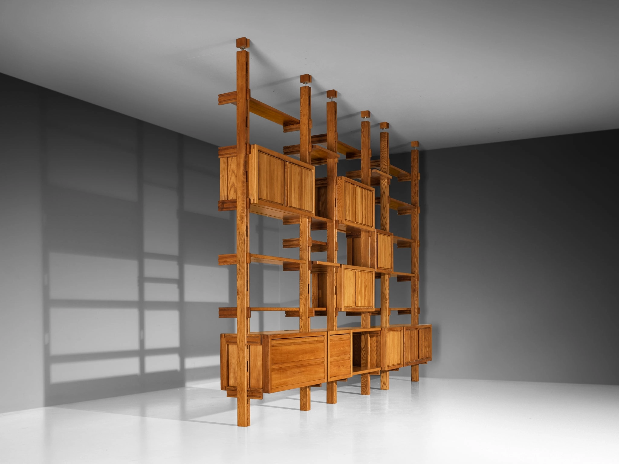 Galerie L'Orme Modular Room Divider or Wall Unit in Solid Elm