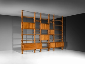 Galerie L'Orme Modular Room Divider or Wall Unit in Solid Elm storage cabinet,organizer,furniture storage