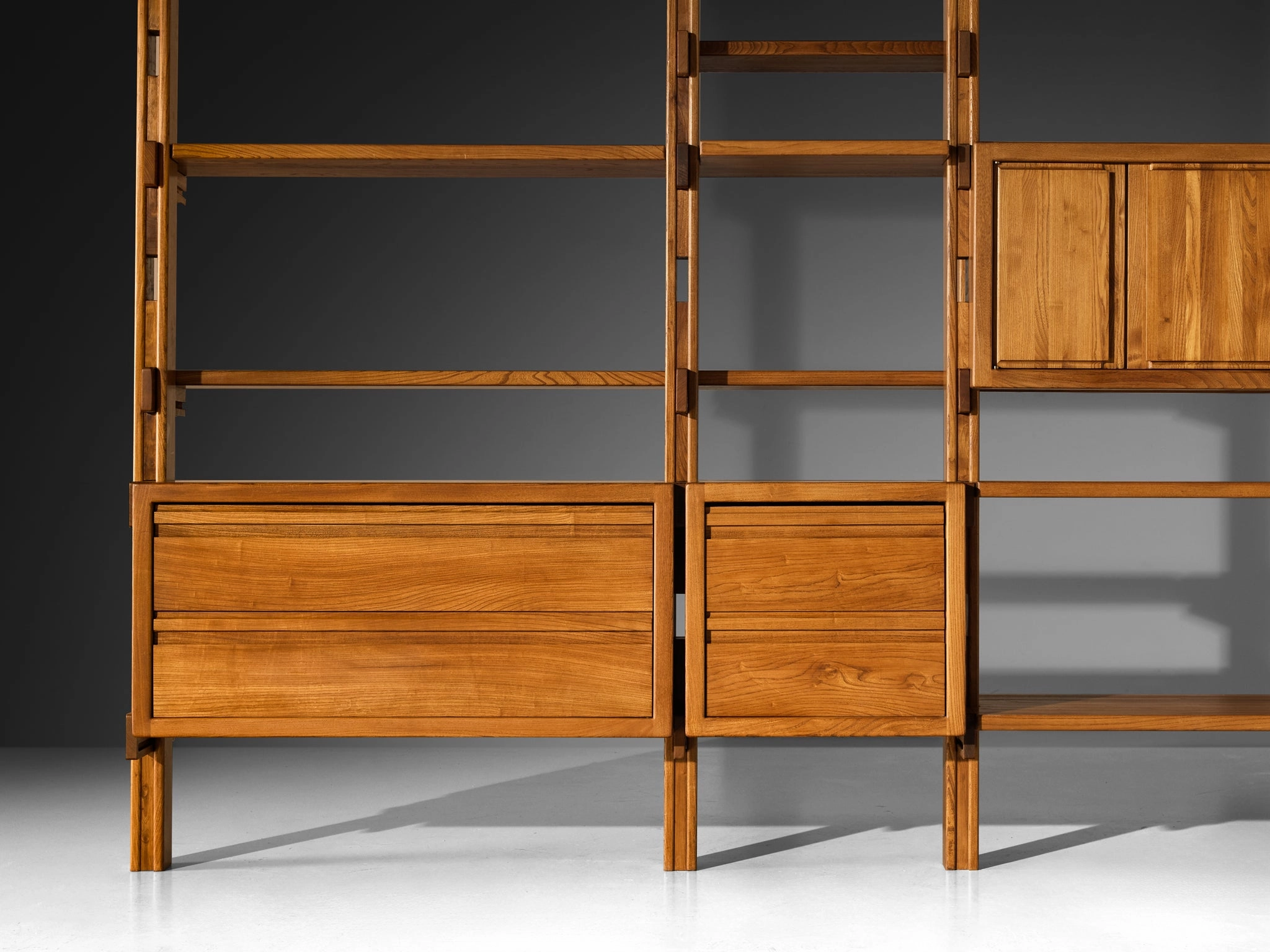 Galerie L'Orme Modular Room Divider or Wall Unit in Solid Elm