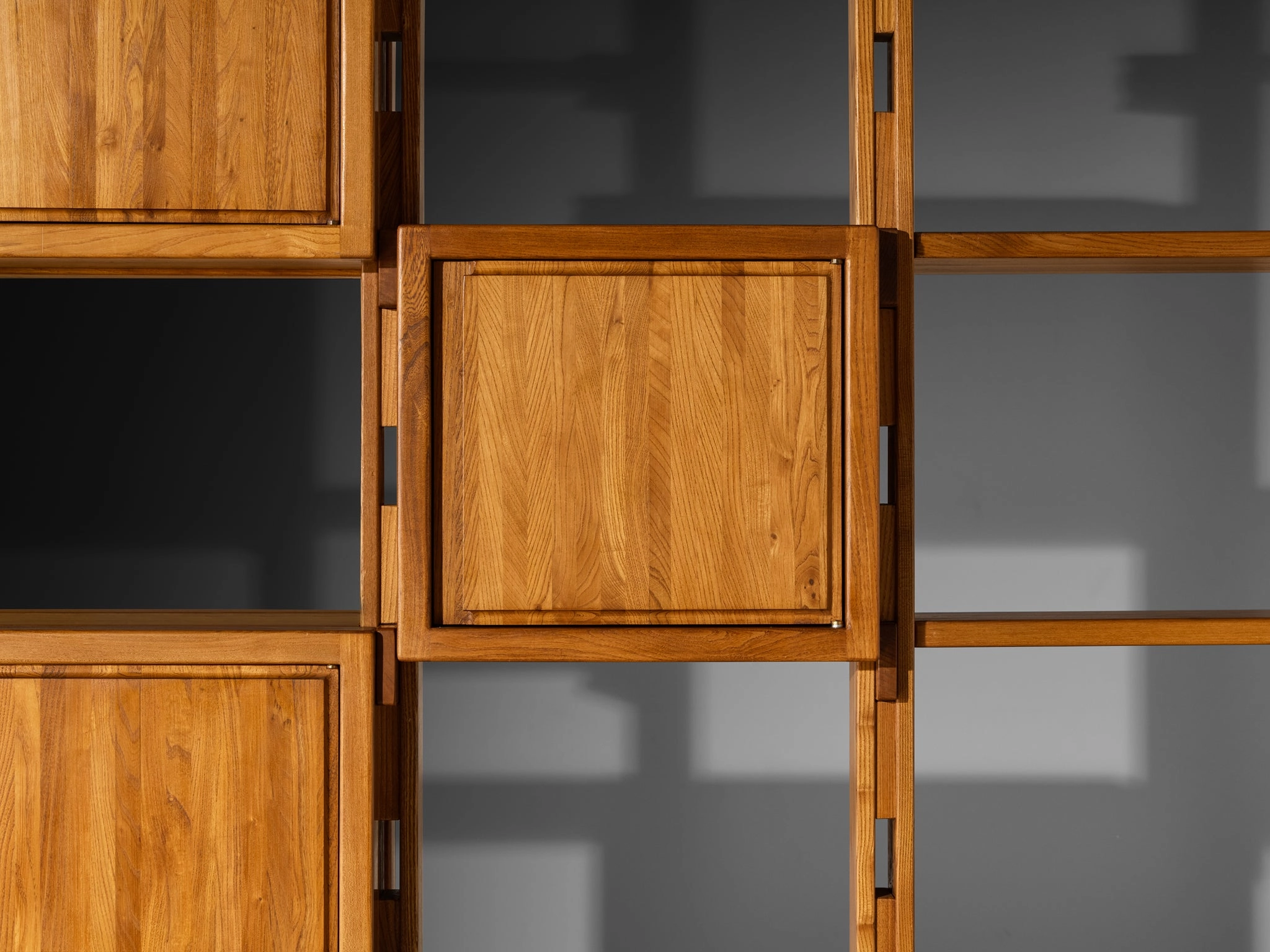 Galerie L'Orme Modular Room Divider or Wall Unit in Solid Elm