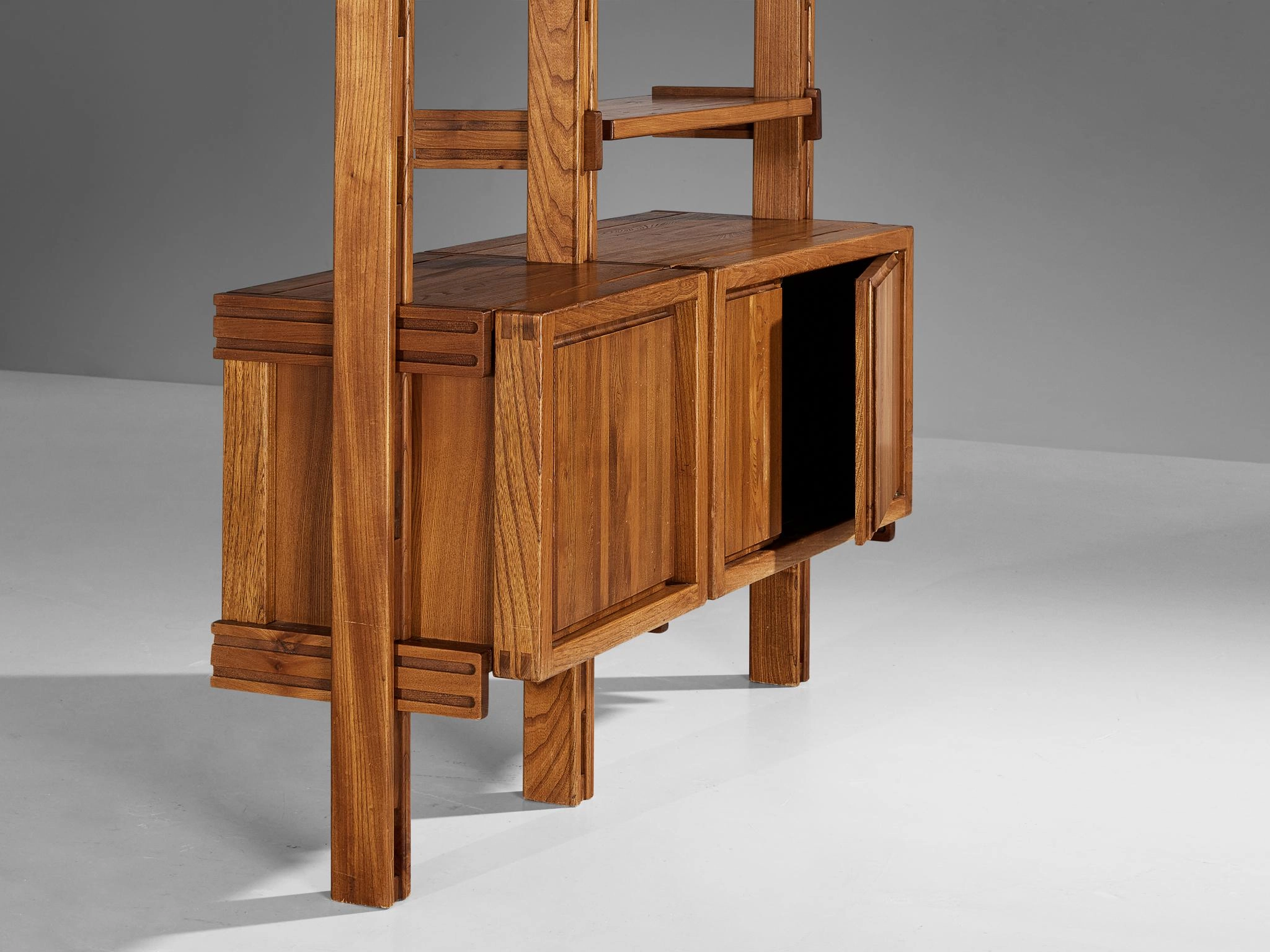 Galerie L'Orme Modular Wall Unit in Solid Elm
