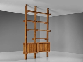 Galerie L'Orme Modular Wall Unit in Solid Elm storage cabinet,organizer,furniture storage