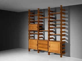 Galerie L'Orme Modular Wall Unit in Solid Elm storage cabinet,organizer,furniture storage