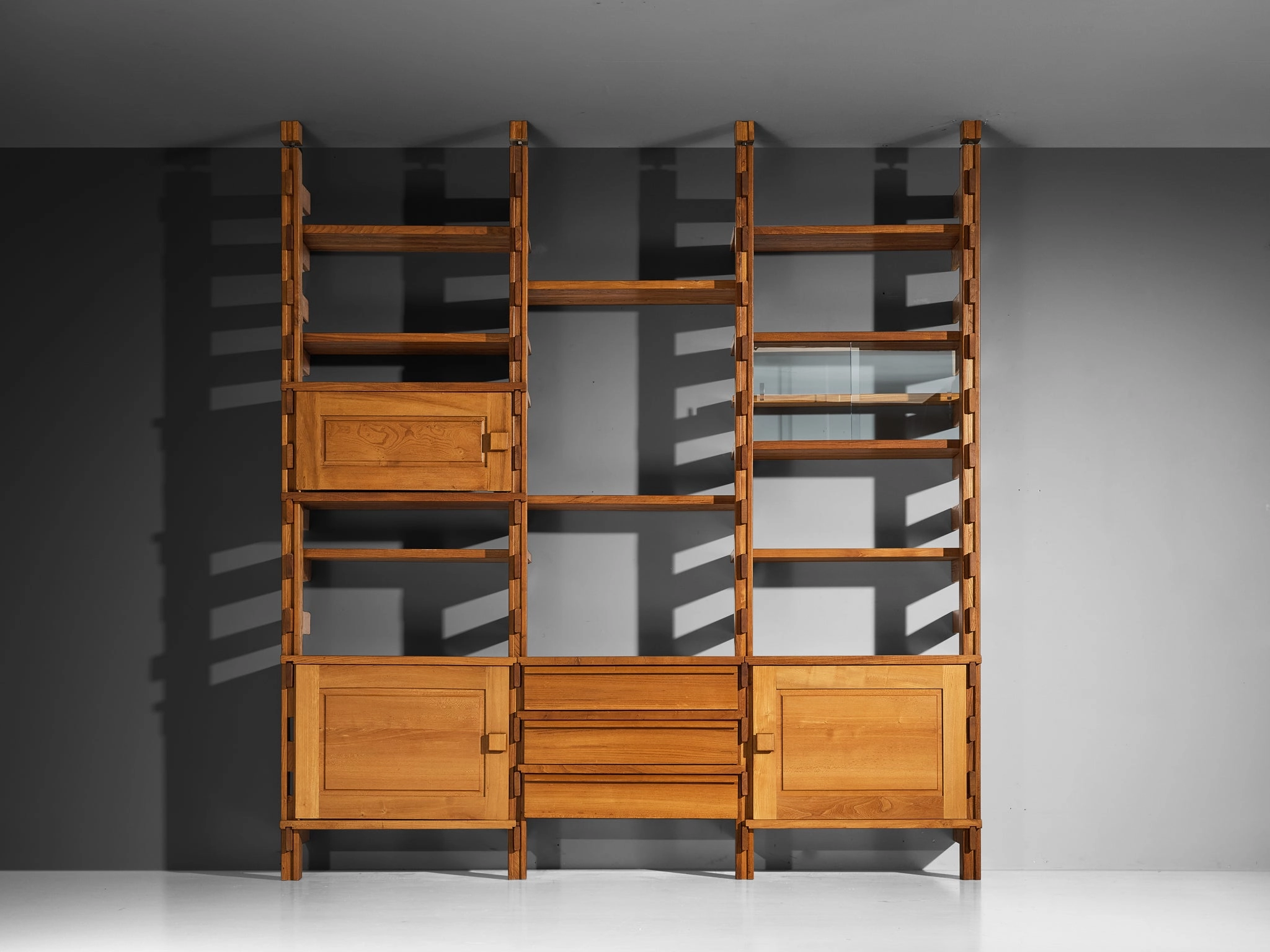 Galerie L'Orme Modular Wall Unit in Solid Elm
