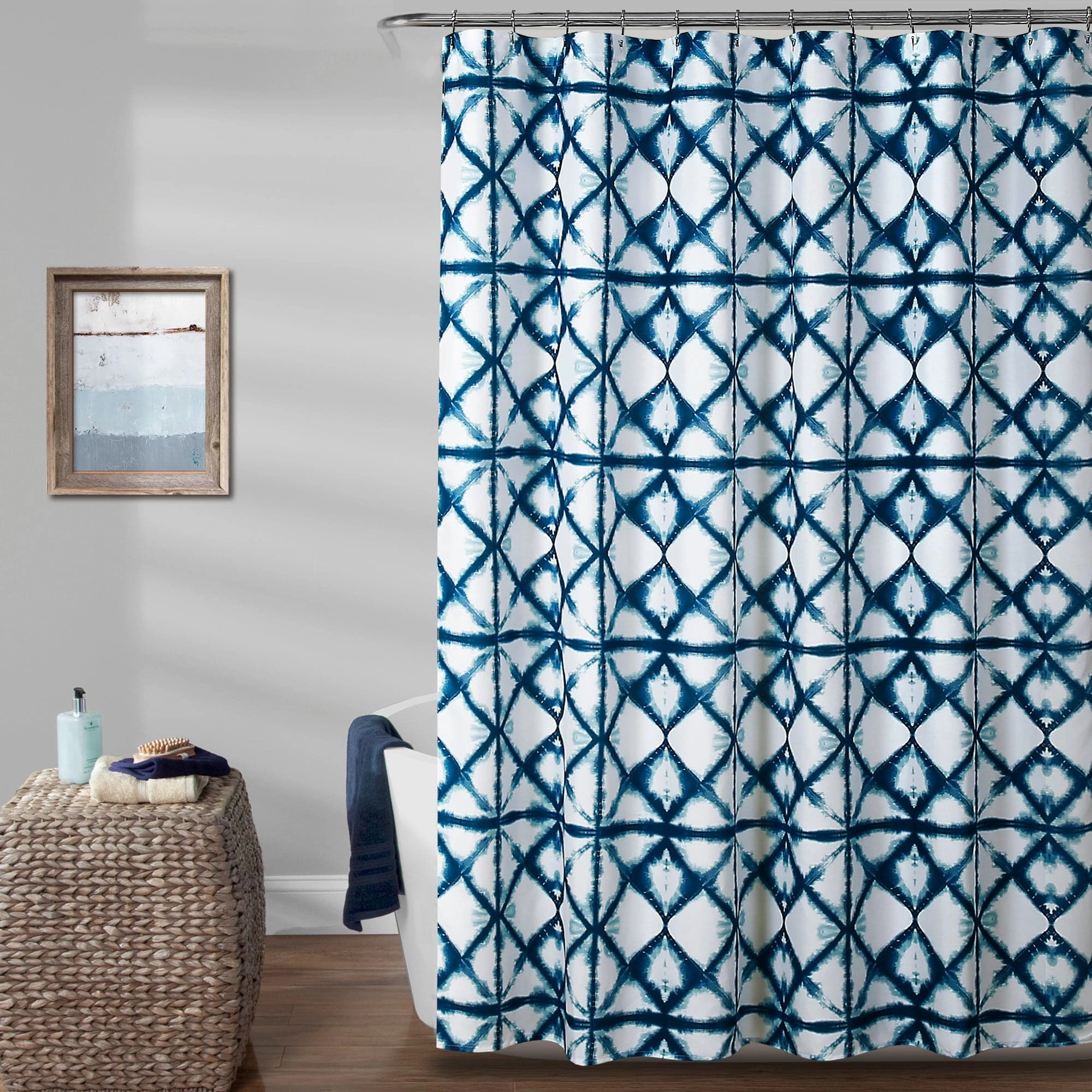 Geo Shibori Shower Curtain shower curtain,bath curtain,bathroom decor