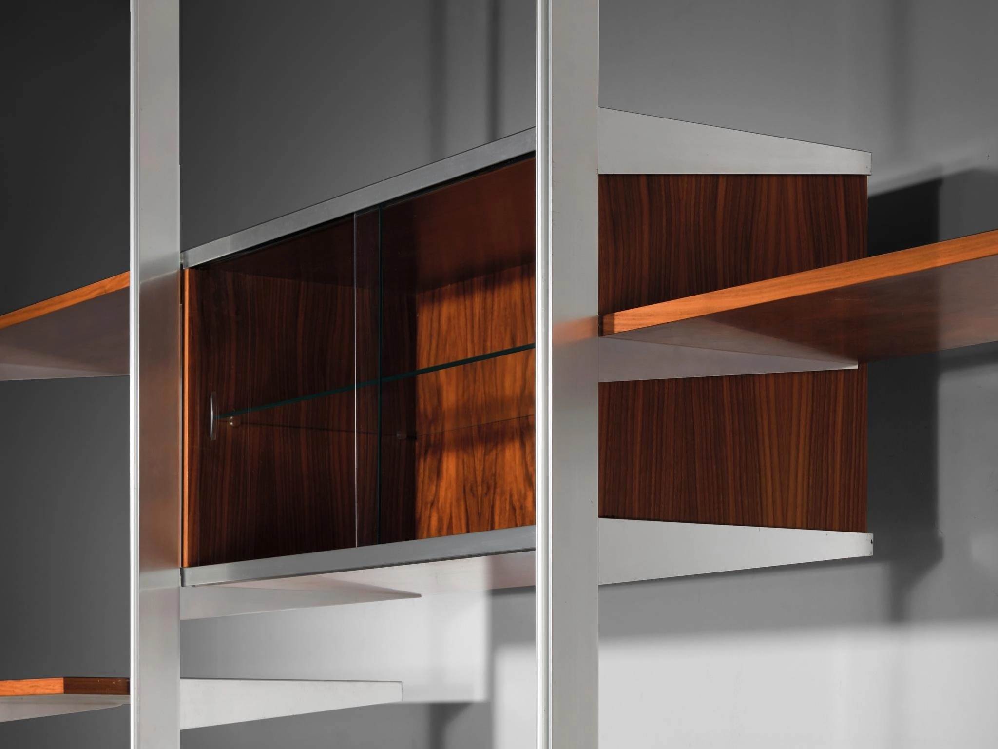 George Nelson for Herman Miller CSS Modular Wall Unit in Walnut & Aluminum