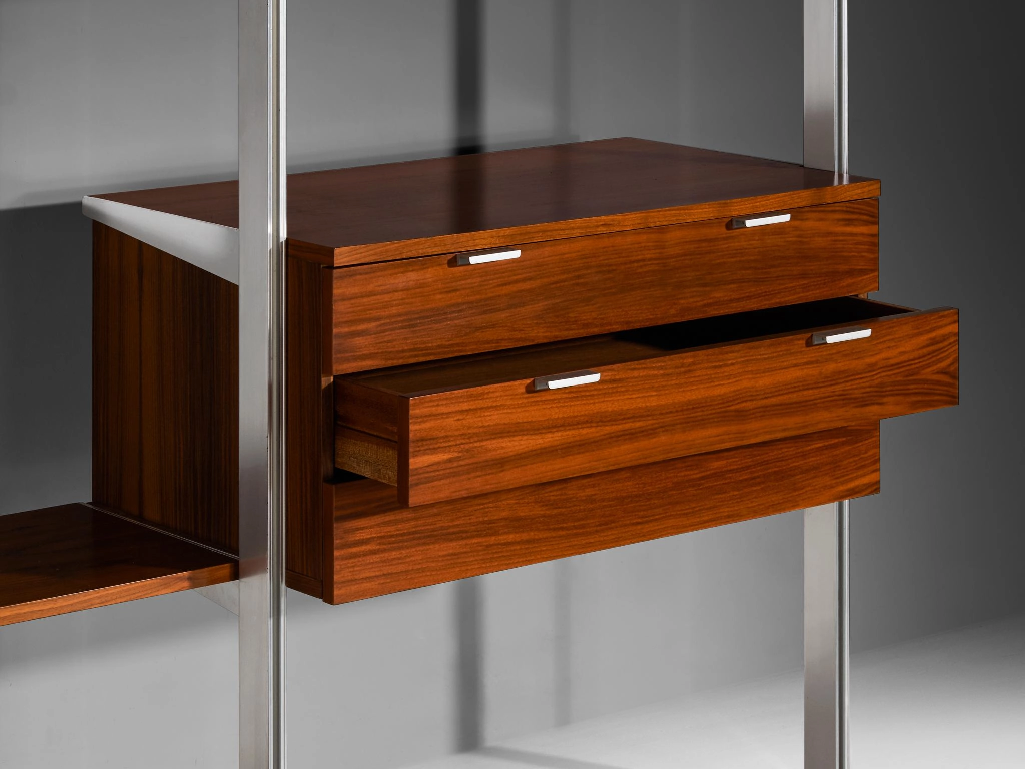 George Nelson for Herman Miller CSS Modular Wall Unit in Walnut & Aluminum