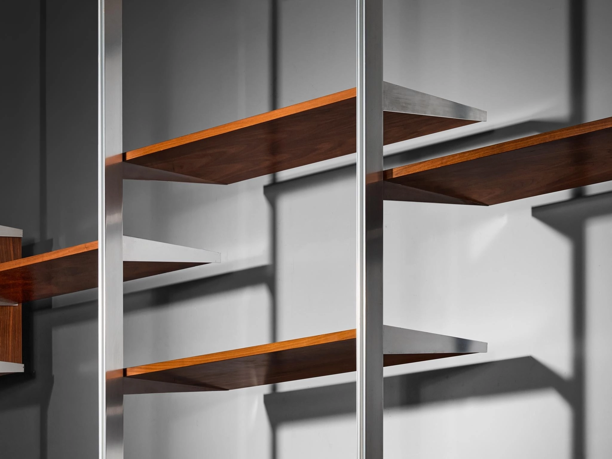 George Nelson for Herman Miller CSS Modular Wall Unit in Walnut & Aluminum