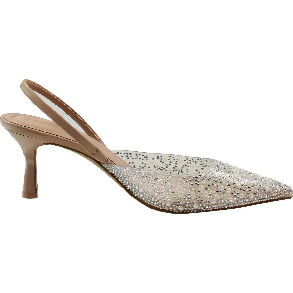 Geosepap2 Womens Sequined Manmade Slingback Heels