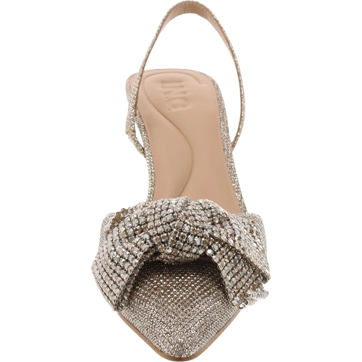 Gevira 7 Womens Glitter Bow Slingback Heels