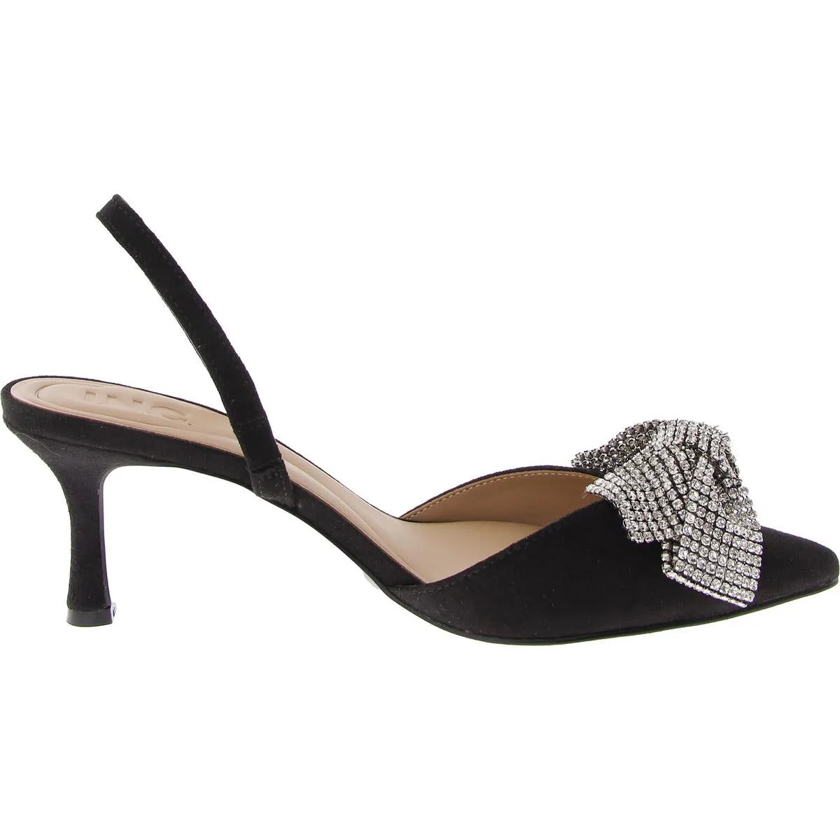 Gevira 7 Womens Glitter Bow Slingback Heels