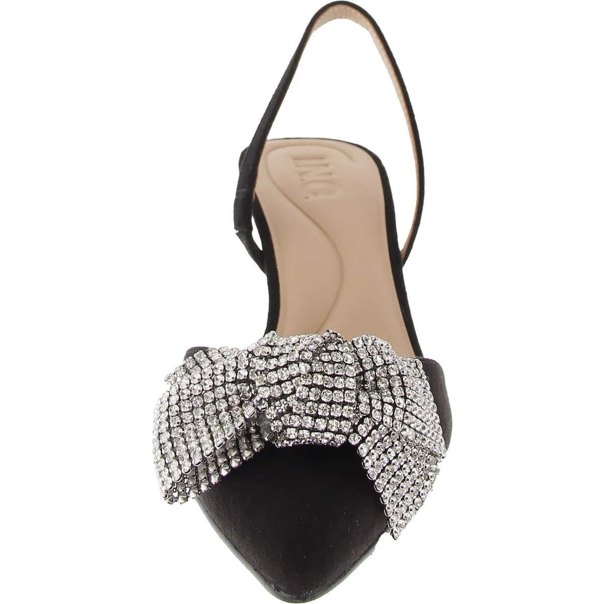 Gevira 7 Womens Glitter Bow Slingback Heels