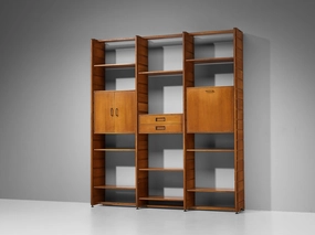 Gianfranco Frattini for Cantieri Carugati Large Library in Cherry storage cabinet,organizer,furniture storage