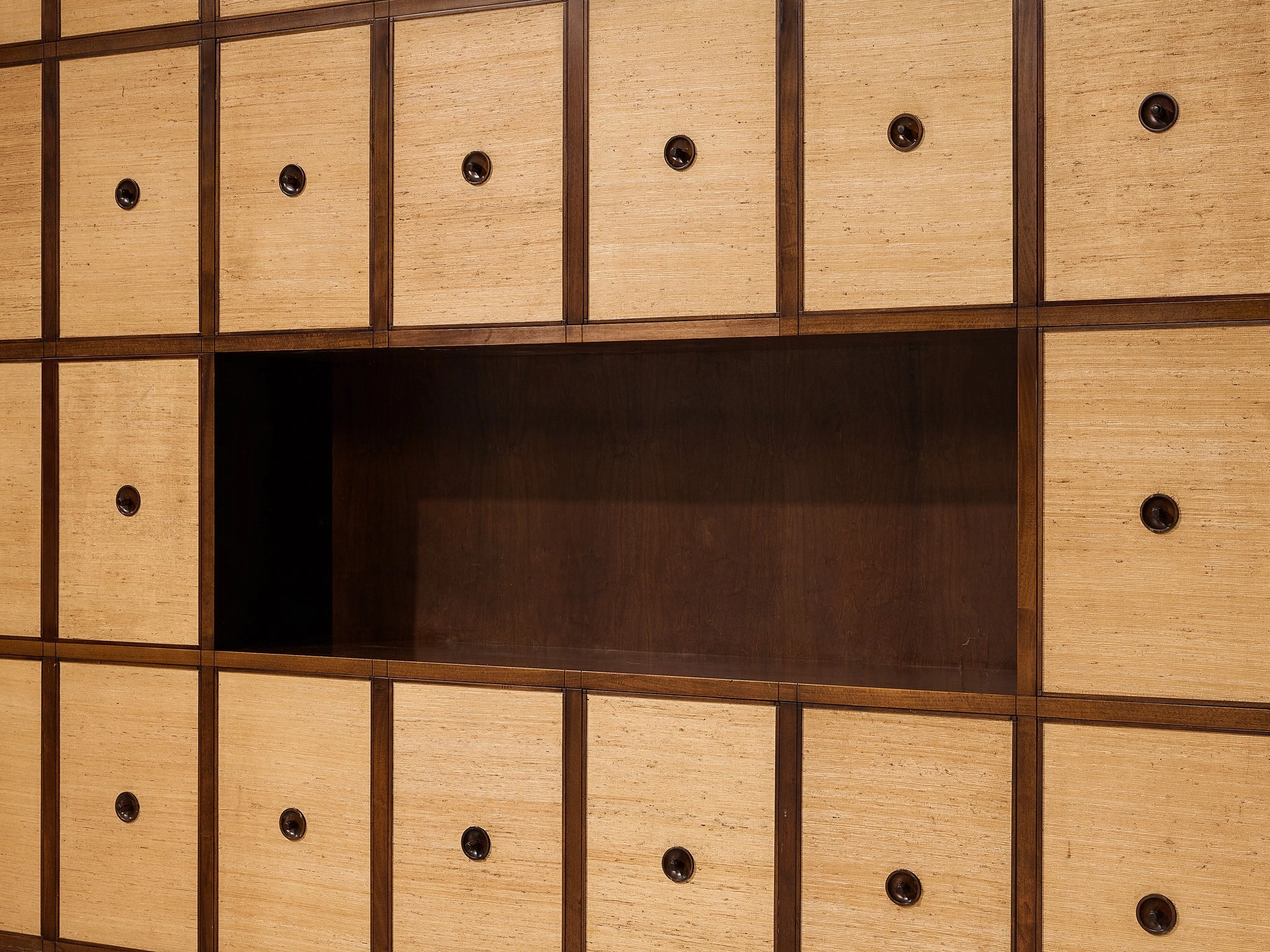 Gigi Radice for Studio Gino Colombo Unique Wall Unit in Walnut and Seagrass