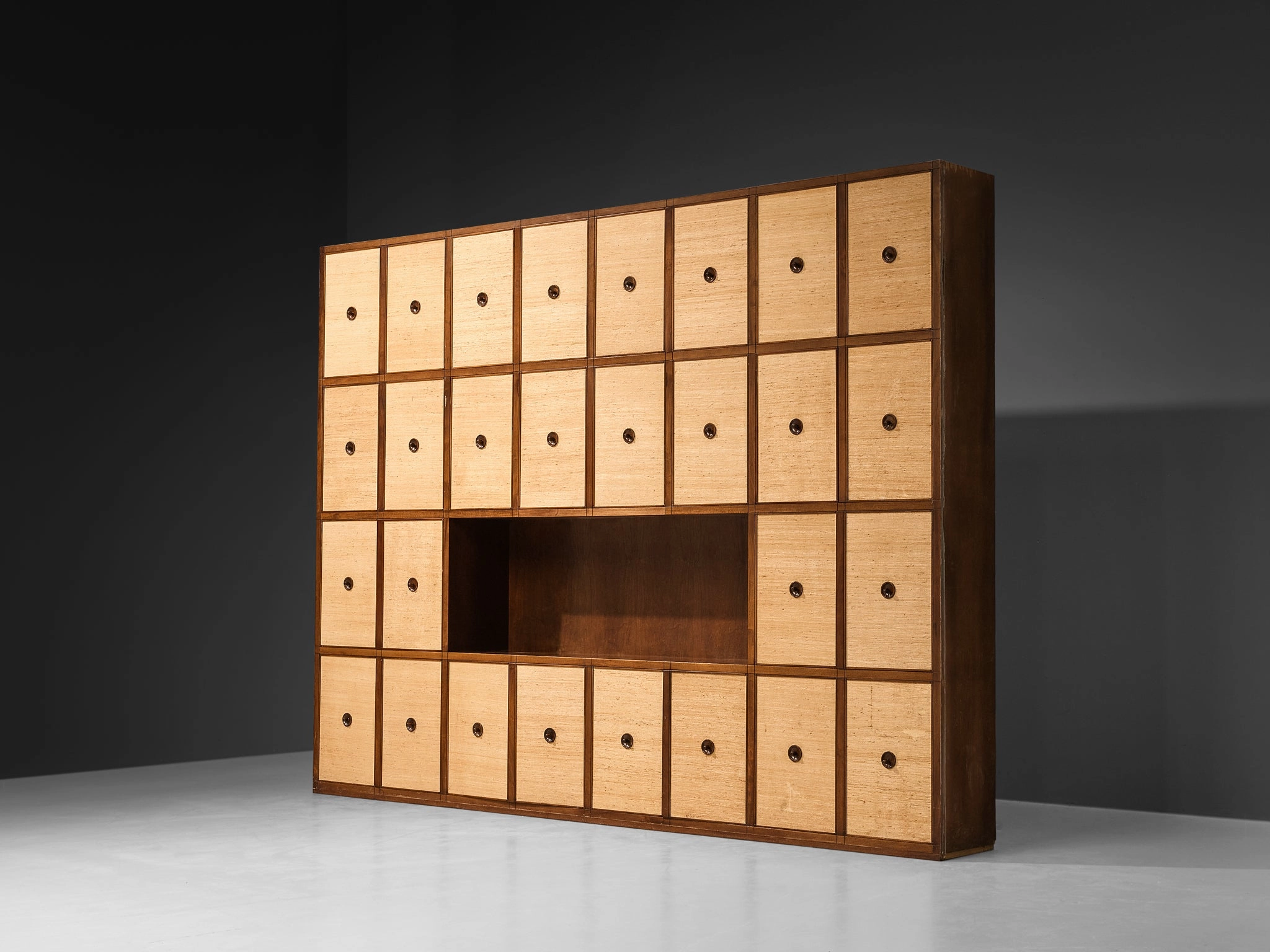 Gigi Radice for Studio Gino Colombo Unique Wall Unit in Walnut and Seagrass