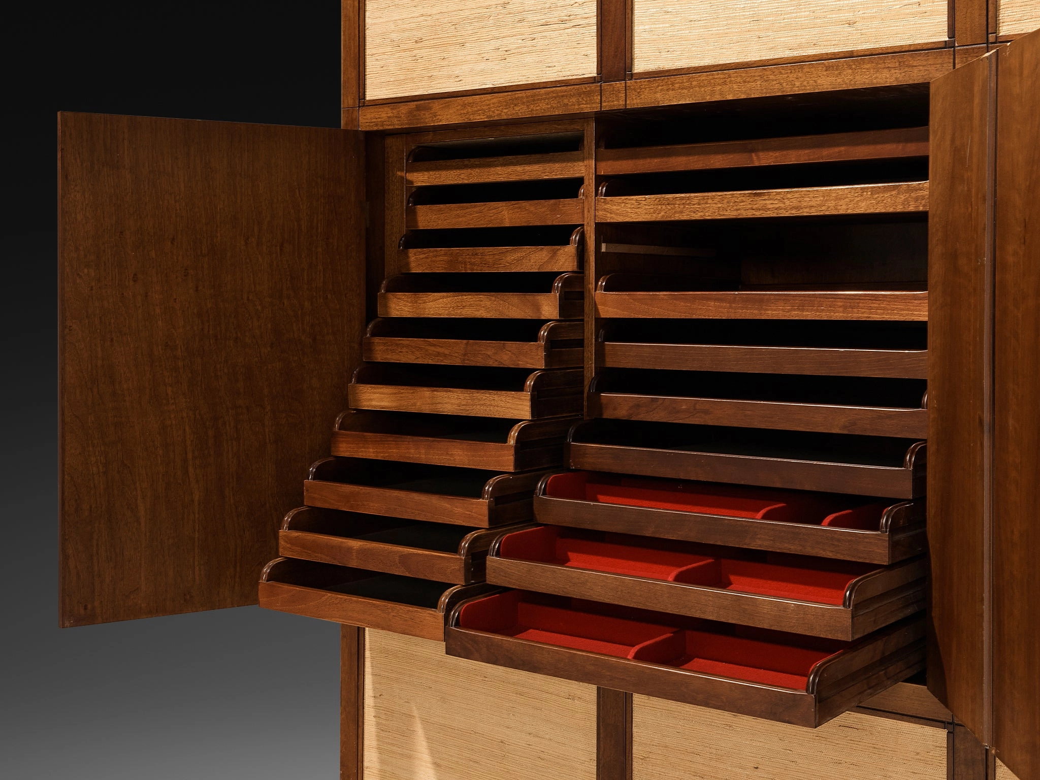 Gigi Radice for Studio Gino Colombo Unique Wall Unit in Walnut and Seagrass