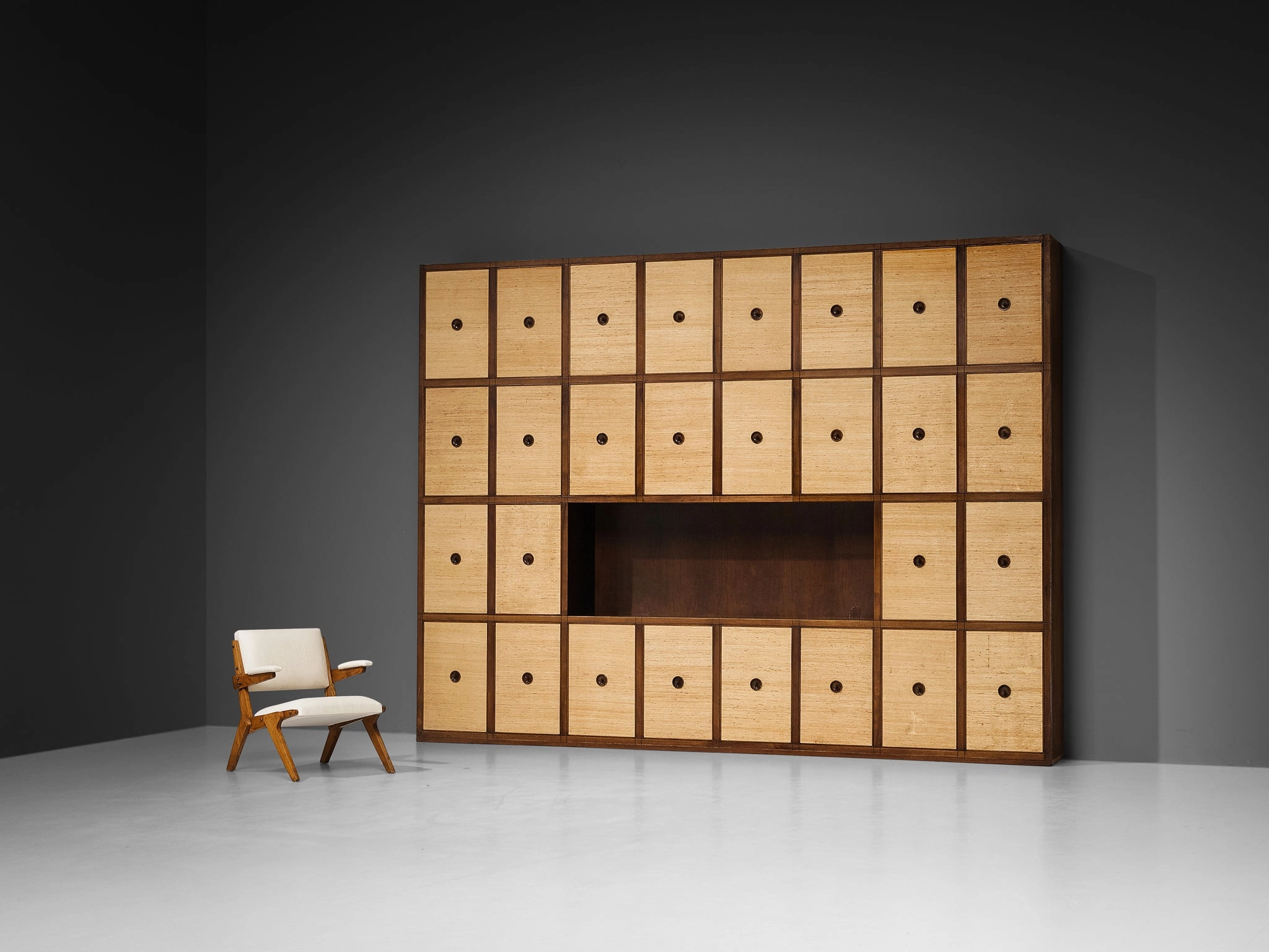 Gigi Radice for Studio Gino Colombo Unique Wall Unit in Walnut and Seagrass