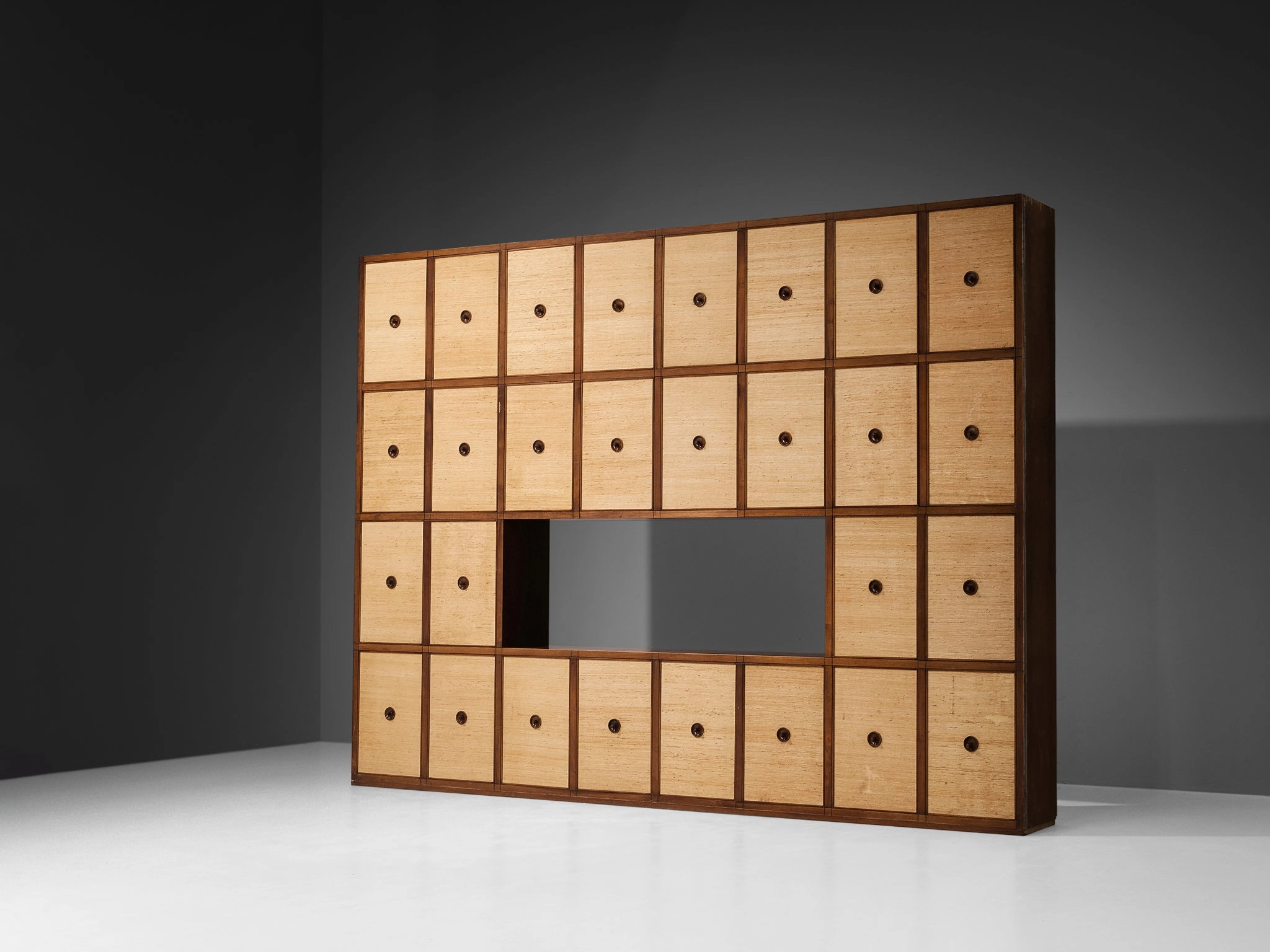 Gigi Radice for Studio Gino Colombo Unique Wall Unit in Walnut and Seagrass