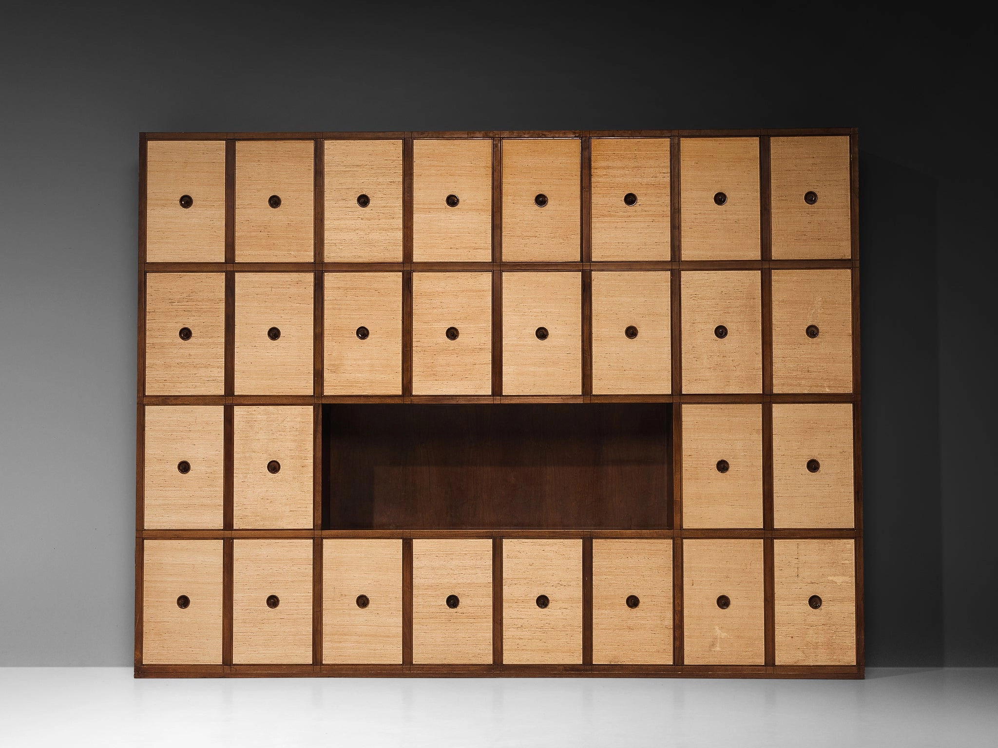 Gigi Radice for Studio Gino Colombo Unique Wall Unit in Walnut and Seagrass