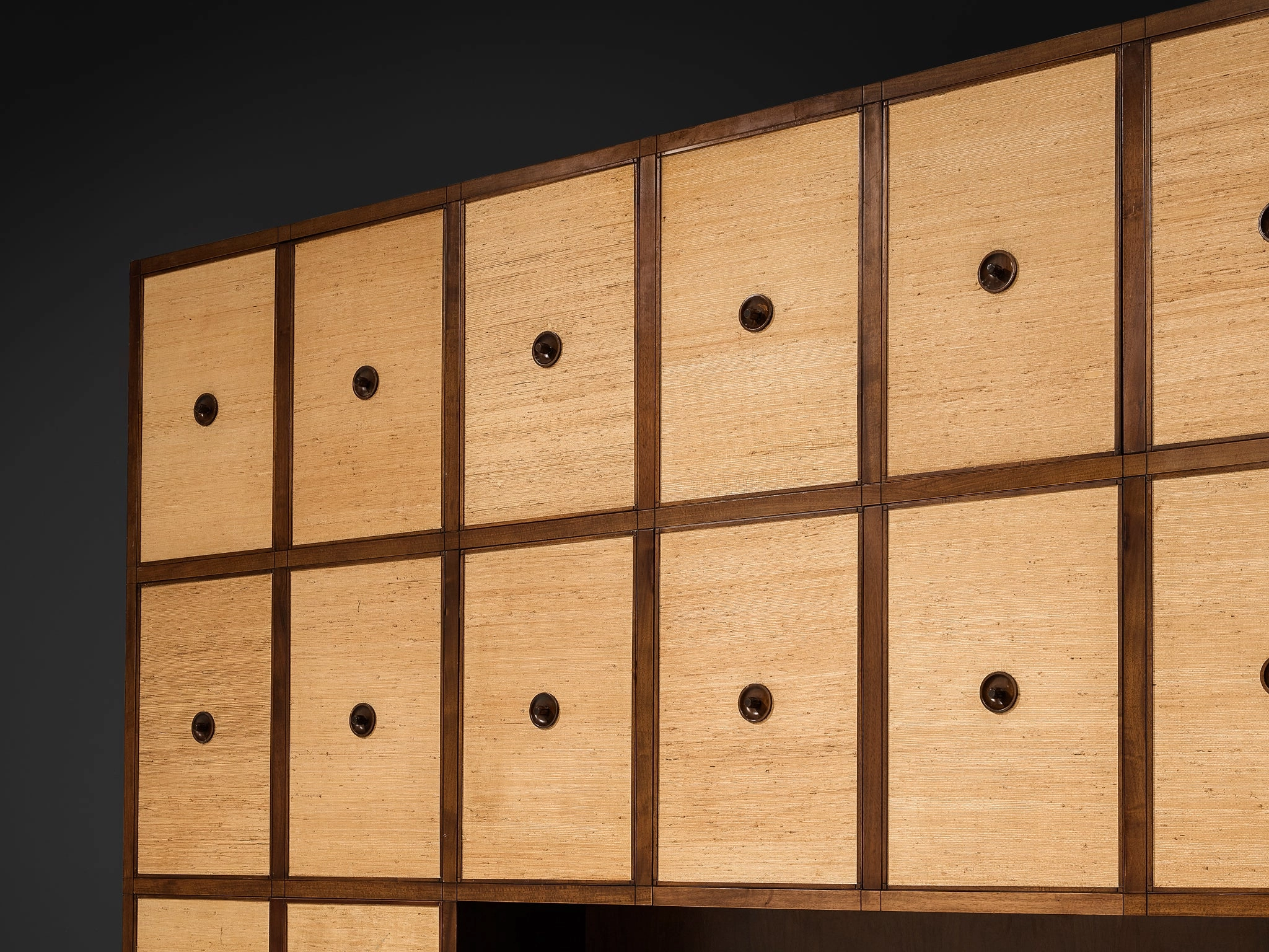 Gigi Radice for Studio Gino Colombo Unique Wall Unit in Walnut and Seagrass
