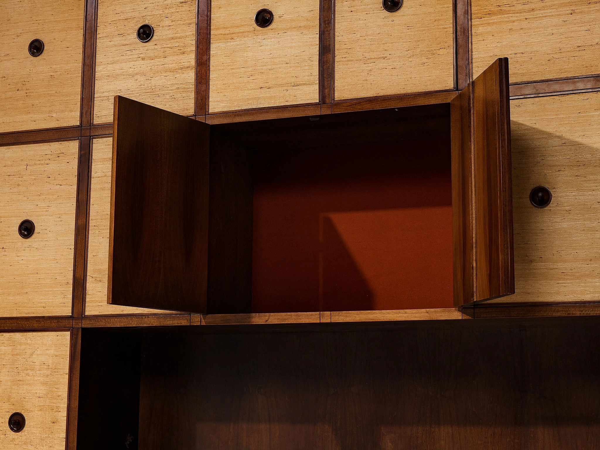 Gigi Radice for Studio Gino Colombo Unique Wall Unit in Walnut and Seagrass