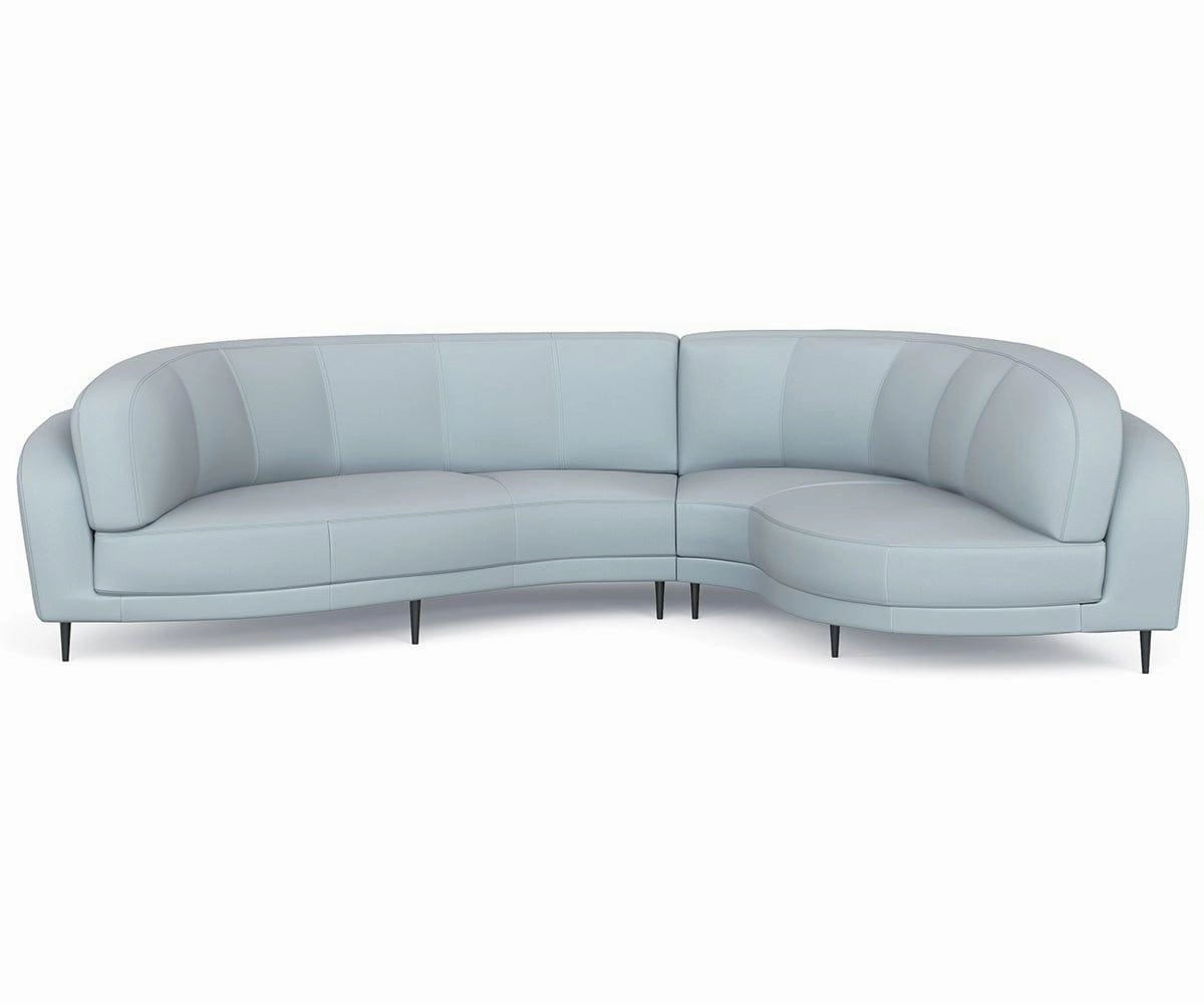 Giovanna Curved Leather Sectional sofa,couch,living room furniture