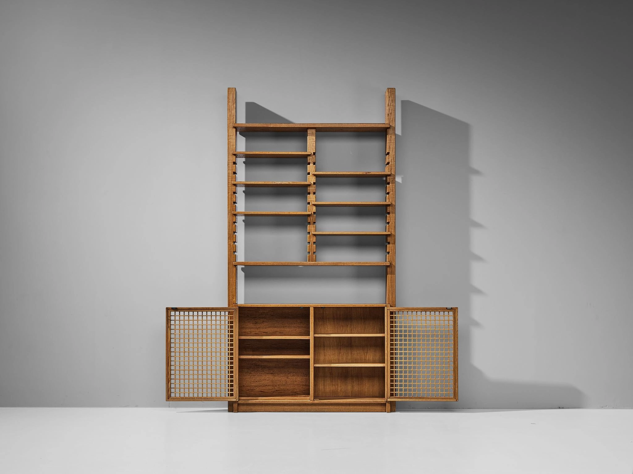 Giuseppe Rivadossi for Officina Rivadossi Highboard with Shelves in Oak