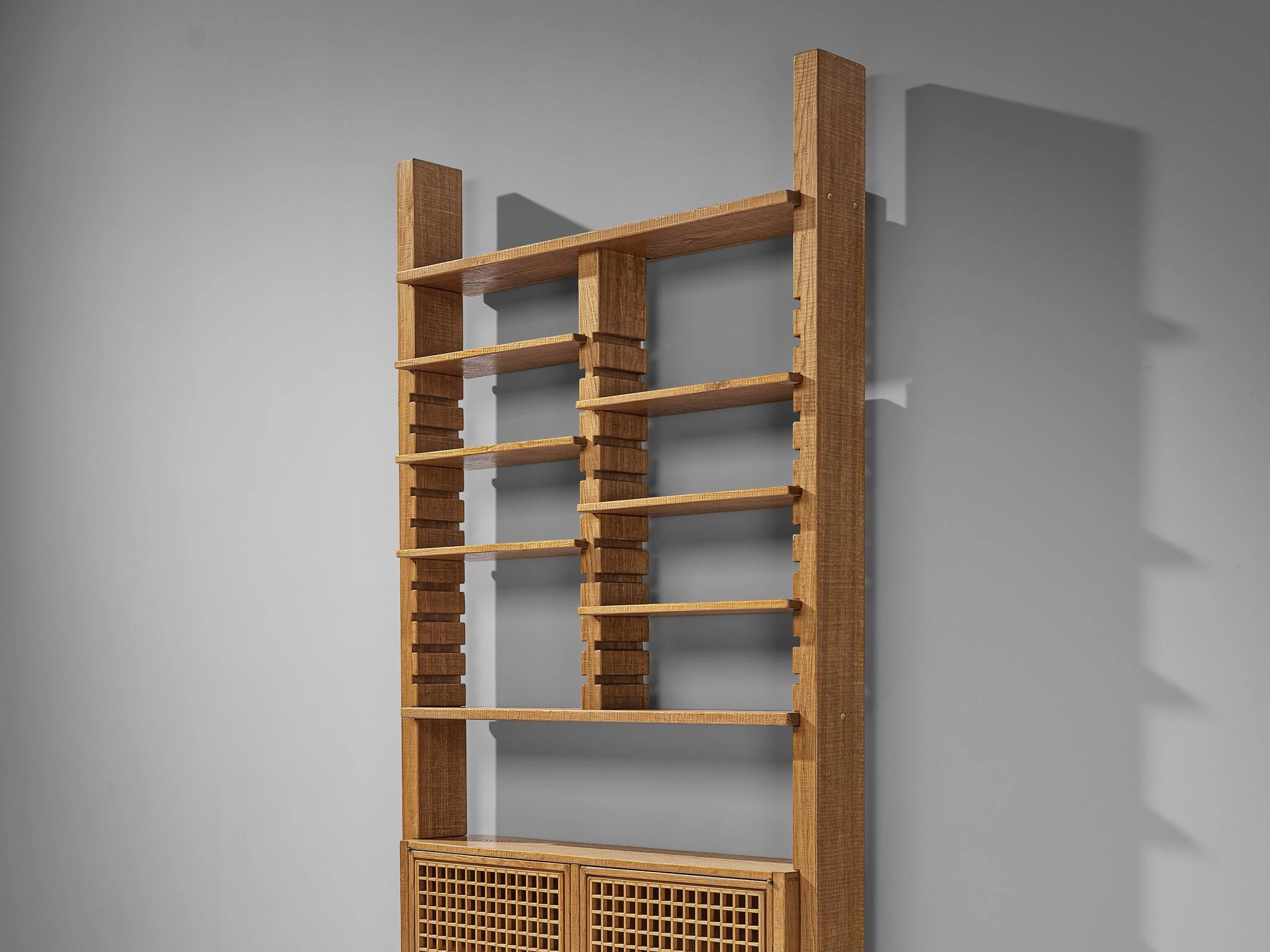 Giuseppe Rivadossi for Officina Rivadossi Highboard with Shelves in Oak